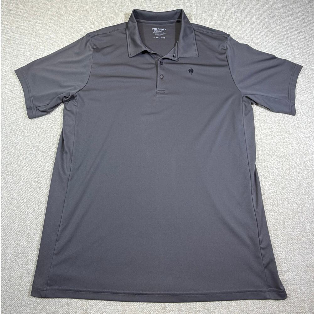 Nomad Mens XL Gray Polo Shirt Short Sleeve Athletic Performance Casual Top Comfy